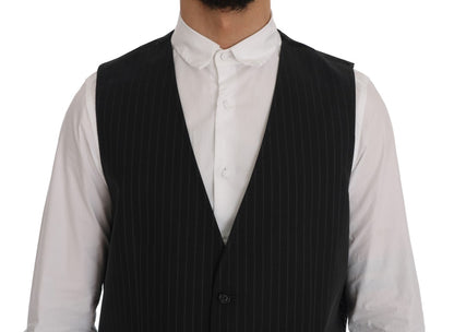 Elegante grijze gestreepte herengilet