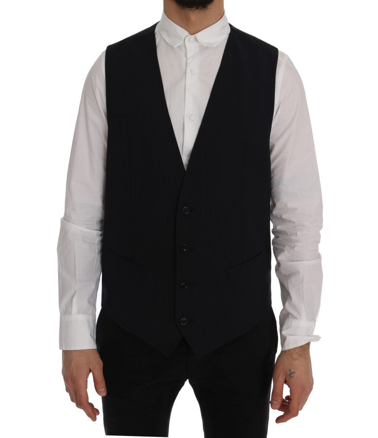 Strak gestreept wollen gilet vest