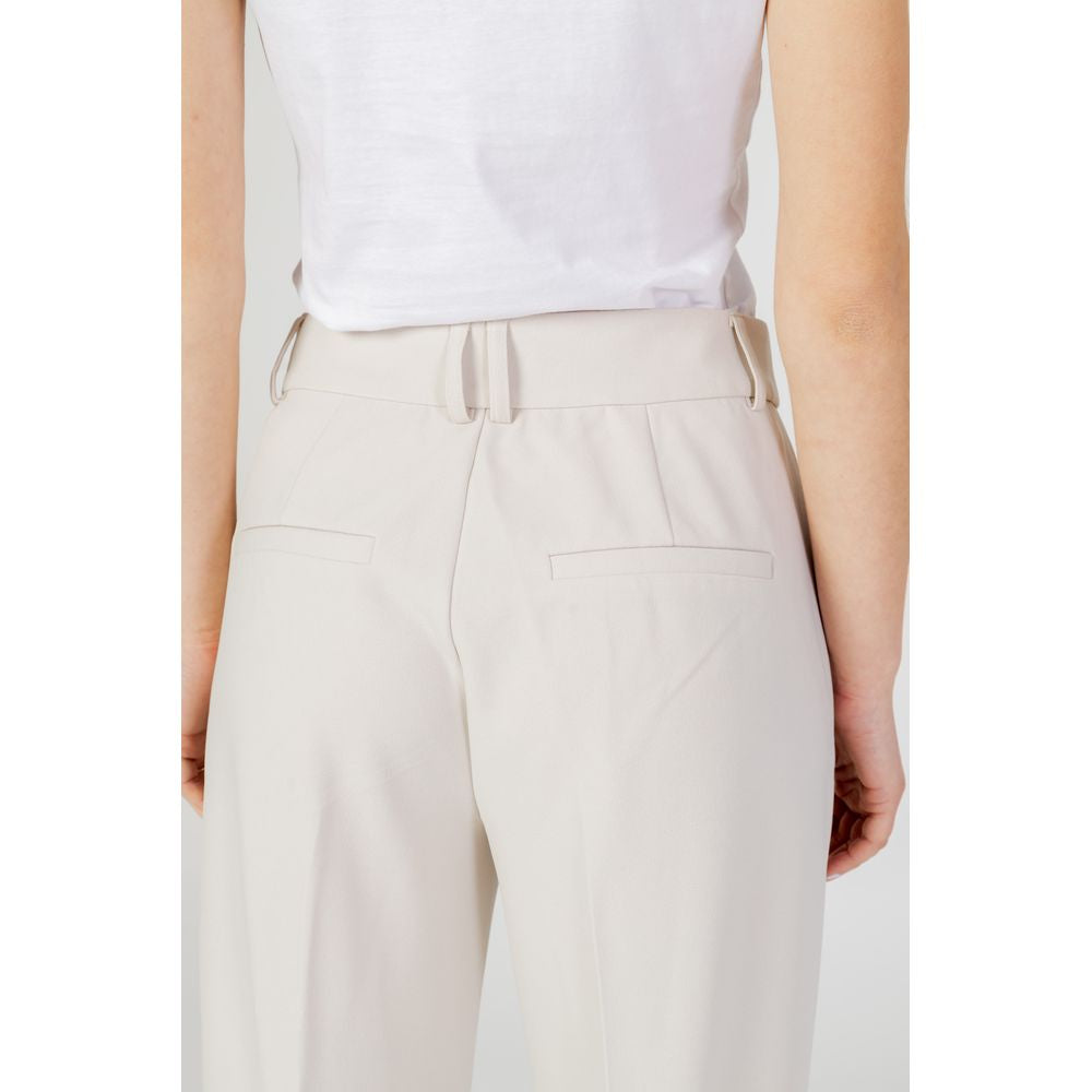 Beige Polyester Jeans & Pant