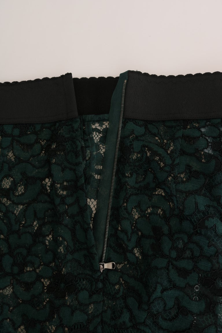 Hoge taille bloemenkant slanke broek