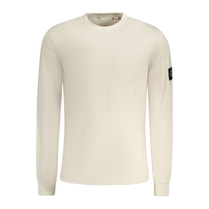 Beige Cotton Men Sweater