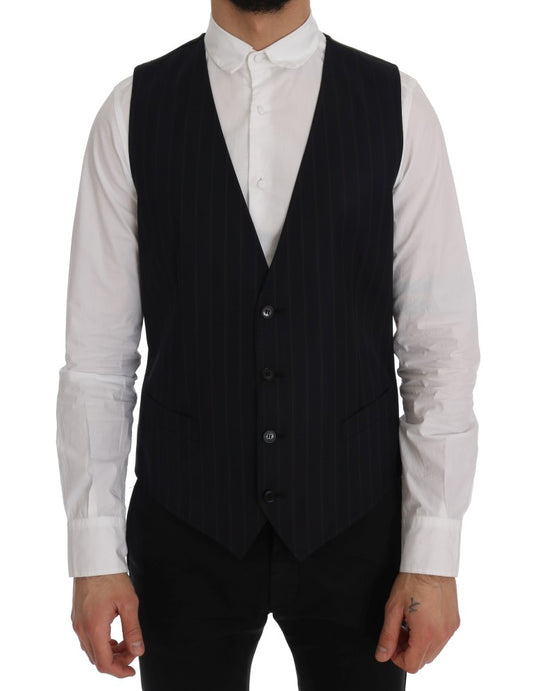 Elegante gestreepte wolmix vest