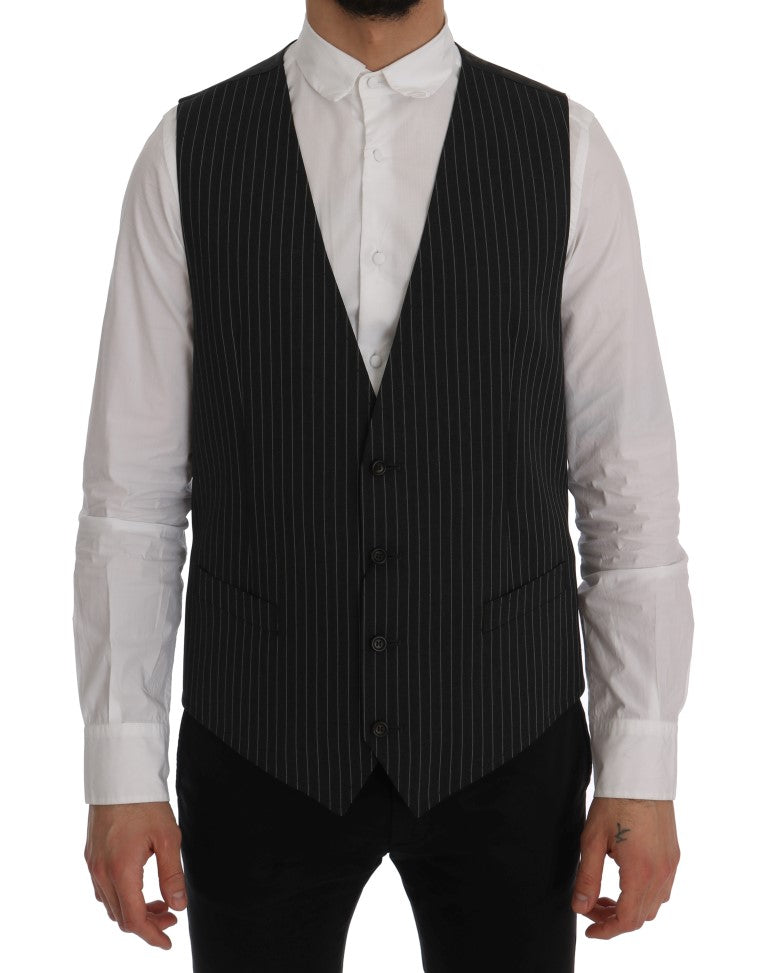 Elegante grijs gestreepte vest