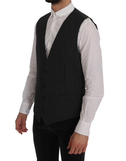 Elegante grijs gestreepte vest