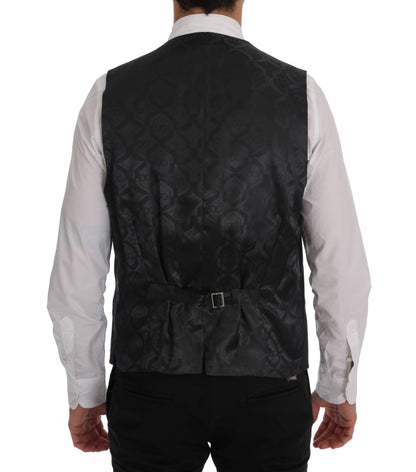 Elegante grijs gestreepte vest