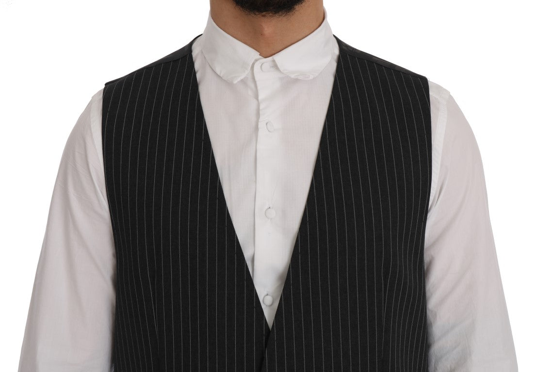 Elegante grijs gestreepte vest