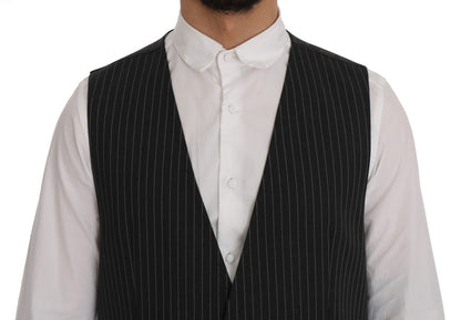 Elegante grijs gestreepte vest