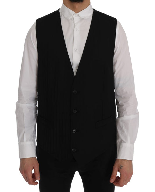 Elegante gestreepte wolmix gilet