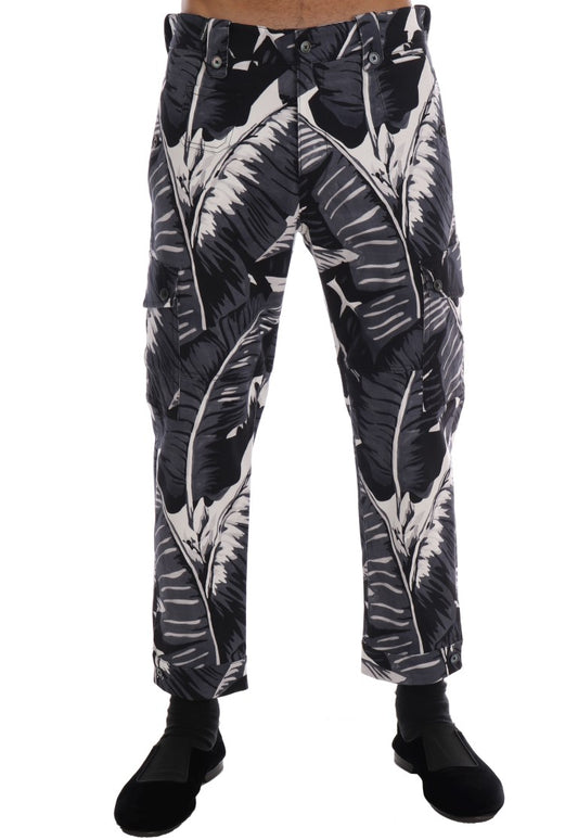 Elegante Capri Casual Broek met Bananenblad Print