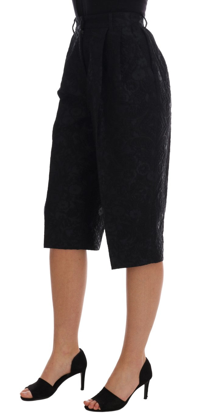 Elegante bloemenbrokaatjurk shorts