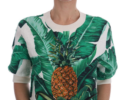 Tropical Sequined Sweater - Lush Greenery Edition