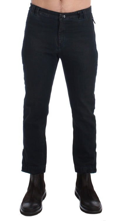 Chique blauwe slim fit denim jeans