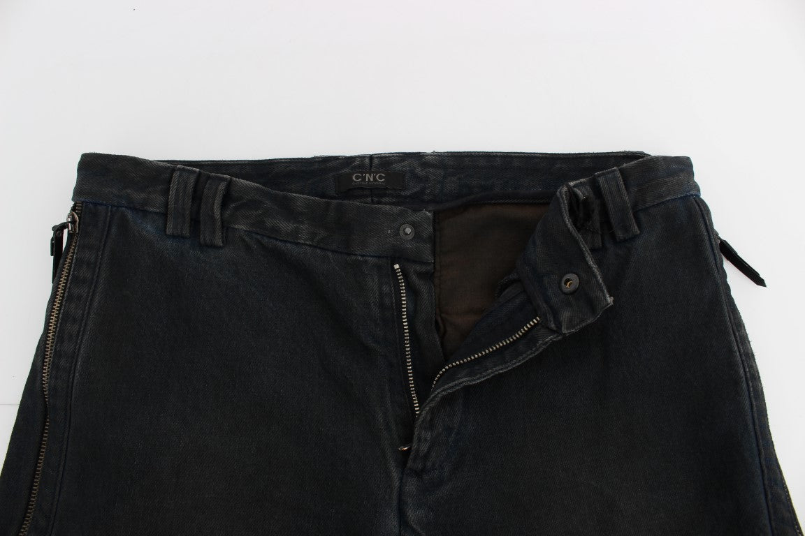 Chique blauwe slim fit denim jeans