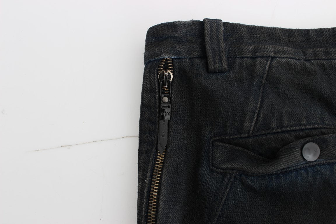 Chique blauwe slim fit denim jeans