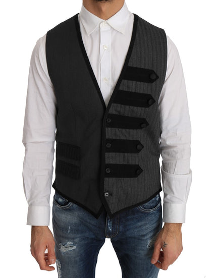 Elegant grijs formeel vest met Torrero-patroon