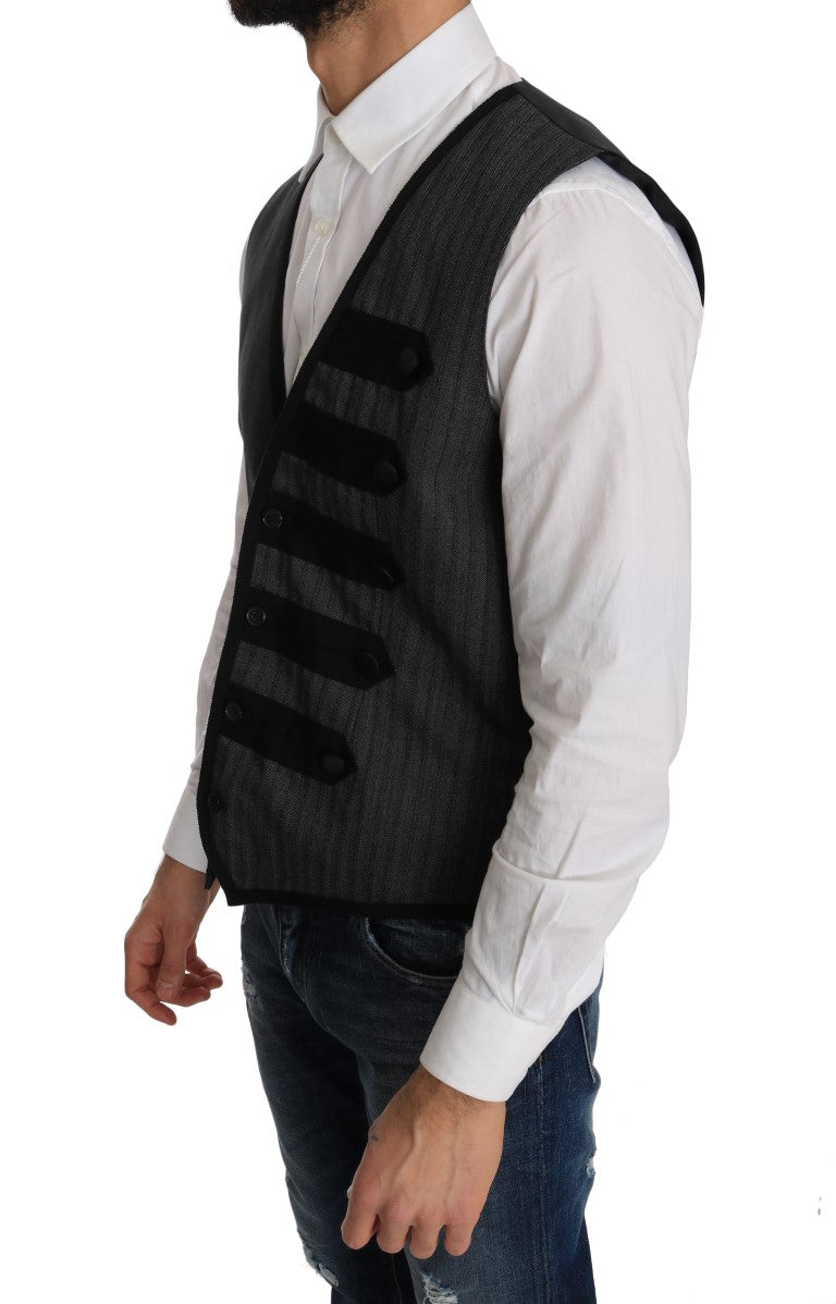 Elegant grijs formeel vest met Torrero-patroon