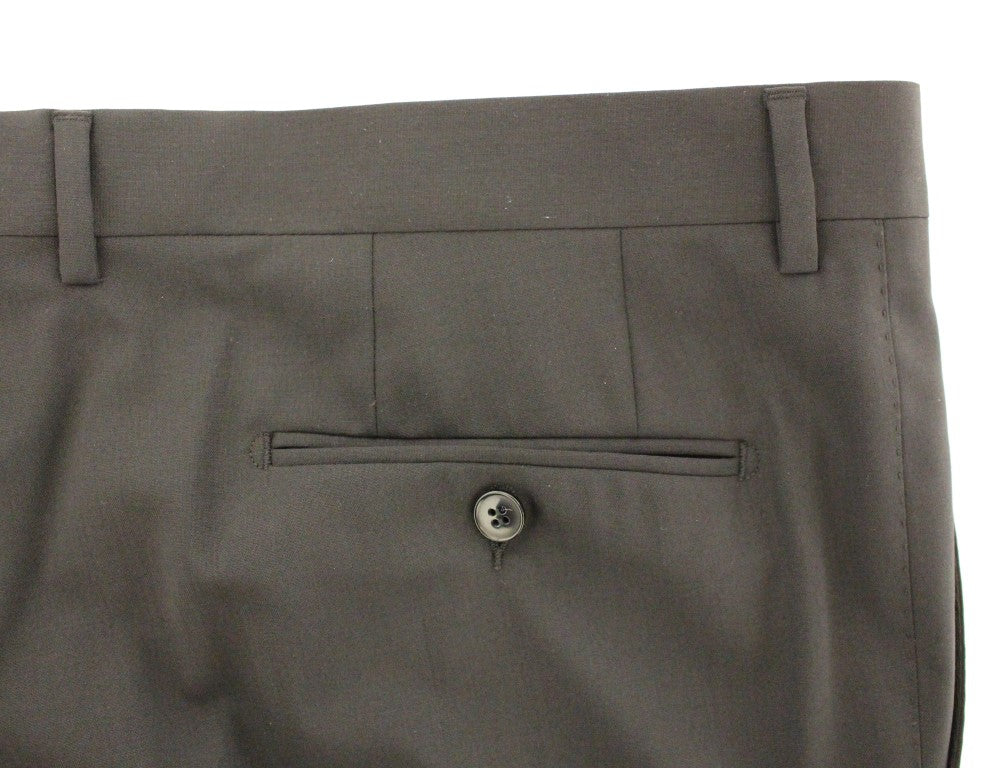 Elegante geplooide zwarte wollen broek