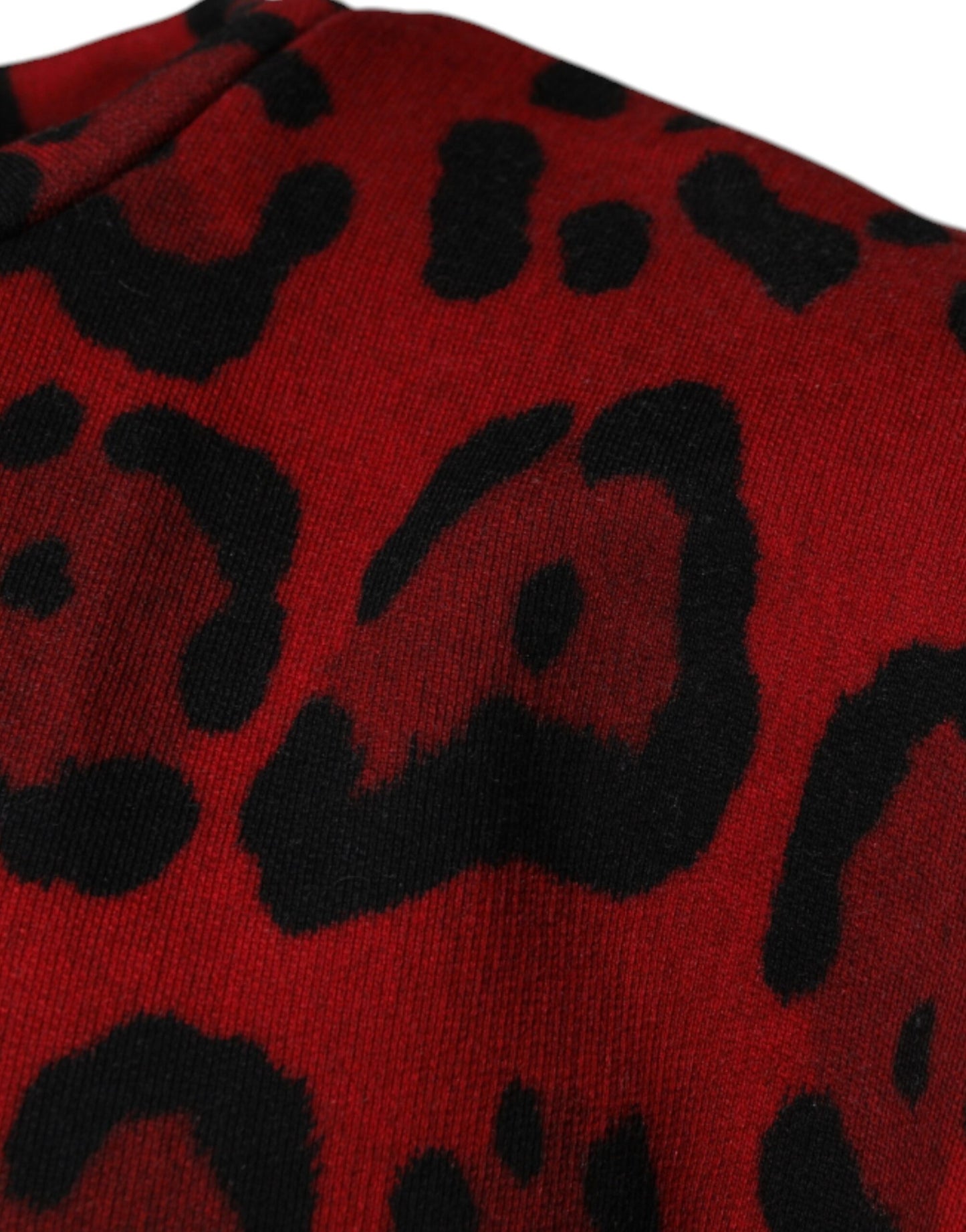 Red Leopard Print Cotton Sleeveless T-shirt