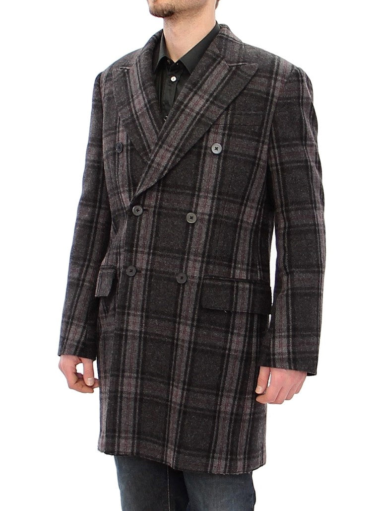 Sicilia Checkered Wool Blend Coat