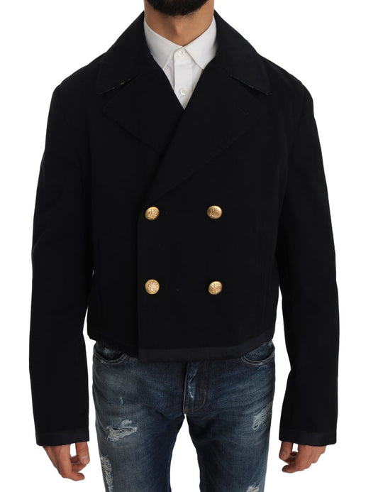 Elegante donkerblauwe trenchcoatjas