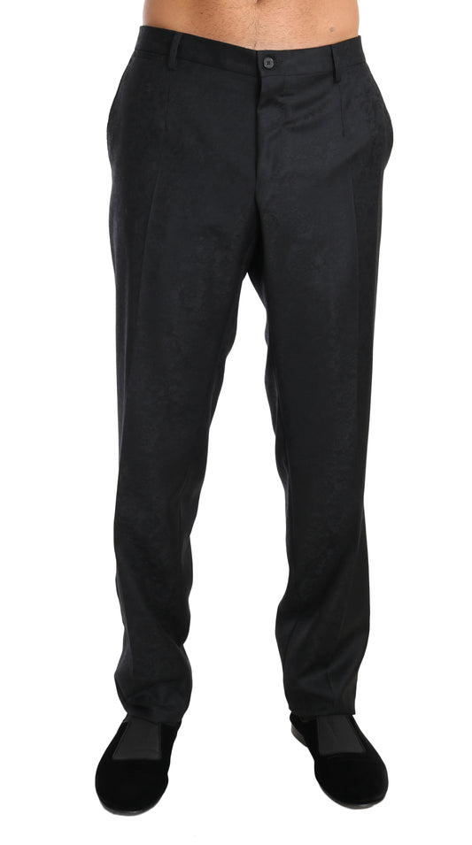 Elegante grijze formele broek met patroon