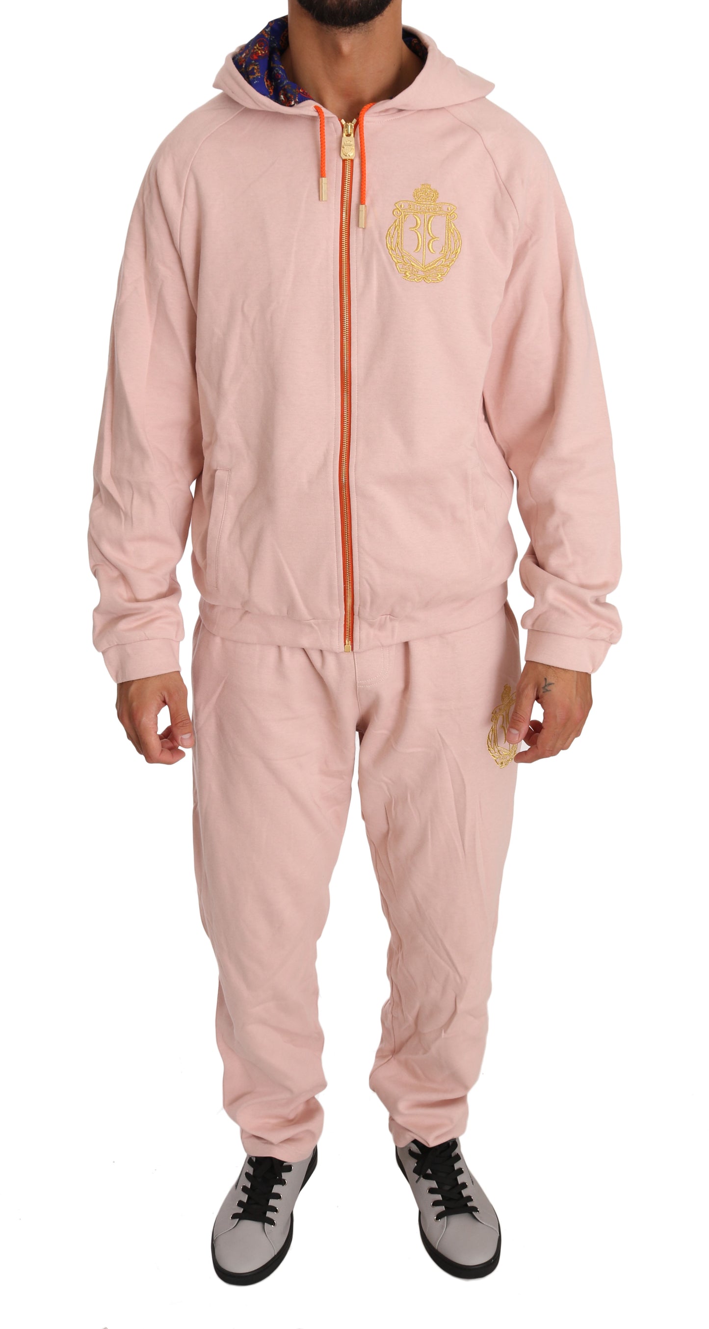 Elegante roze katoenen sweatsuit luxe comfort