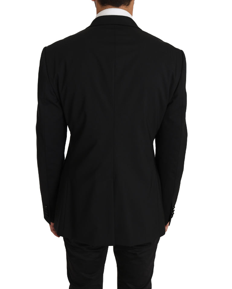 Elegante zwarte slim fit Martini blazerjas