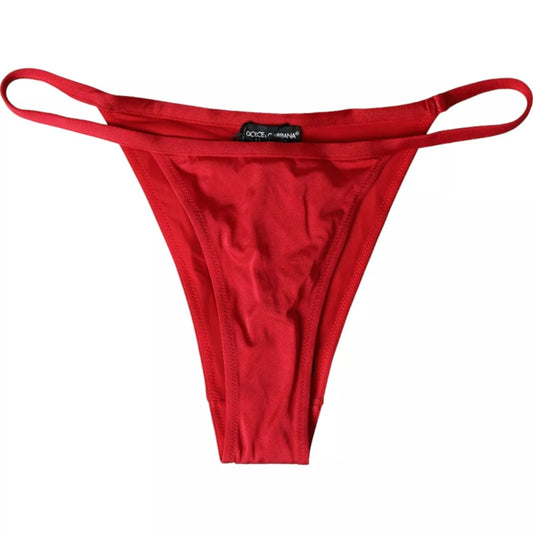 Rode Nylon Stretch Strandkleding Badmode Onderkant Bikini