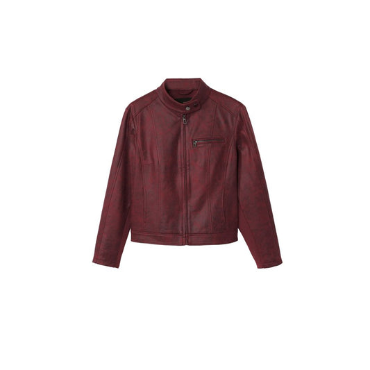 Bordeaux Polyester Jackets & Coat