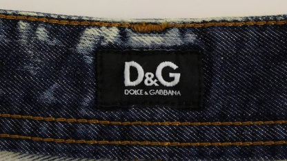 Blue D&G Cotton Washed Jeans Denim Shorts