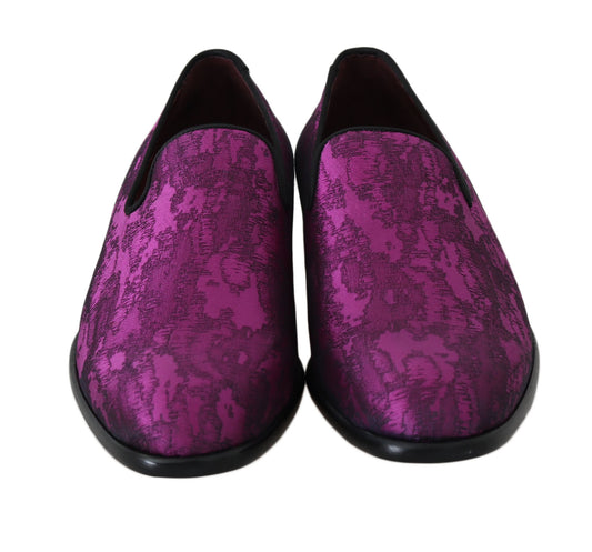 Elegante loafers van zijde-wolmix in paars