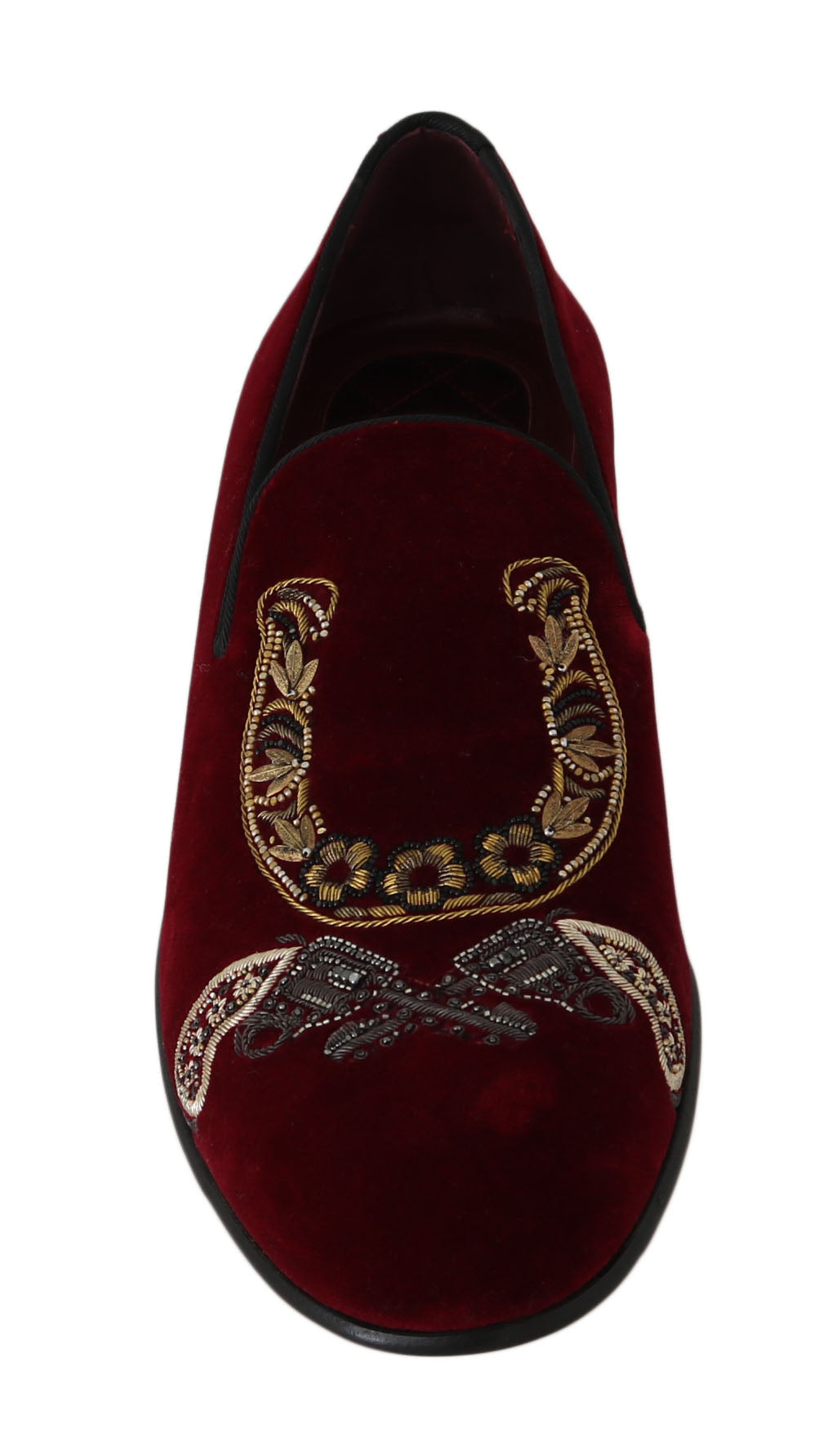 Bordeaux fluwelen loafers met pailletten voor heren