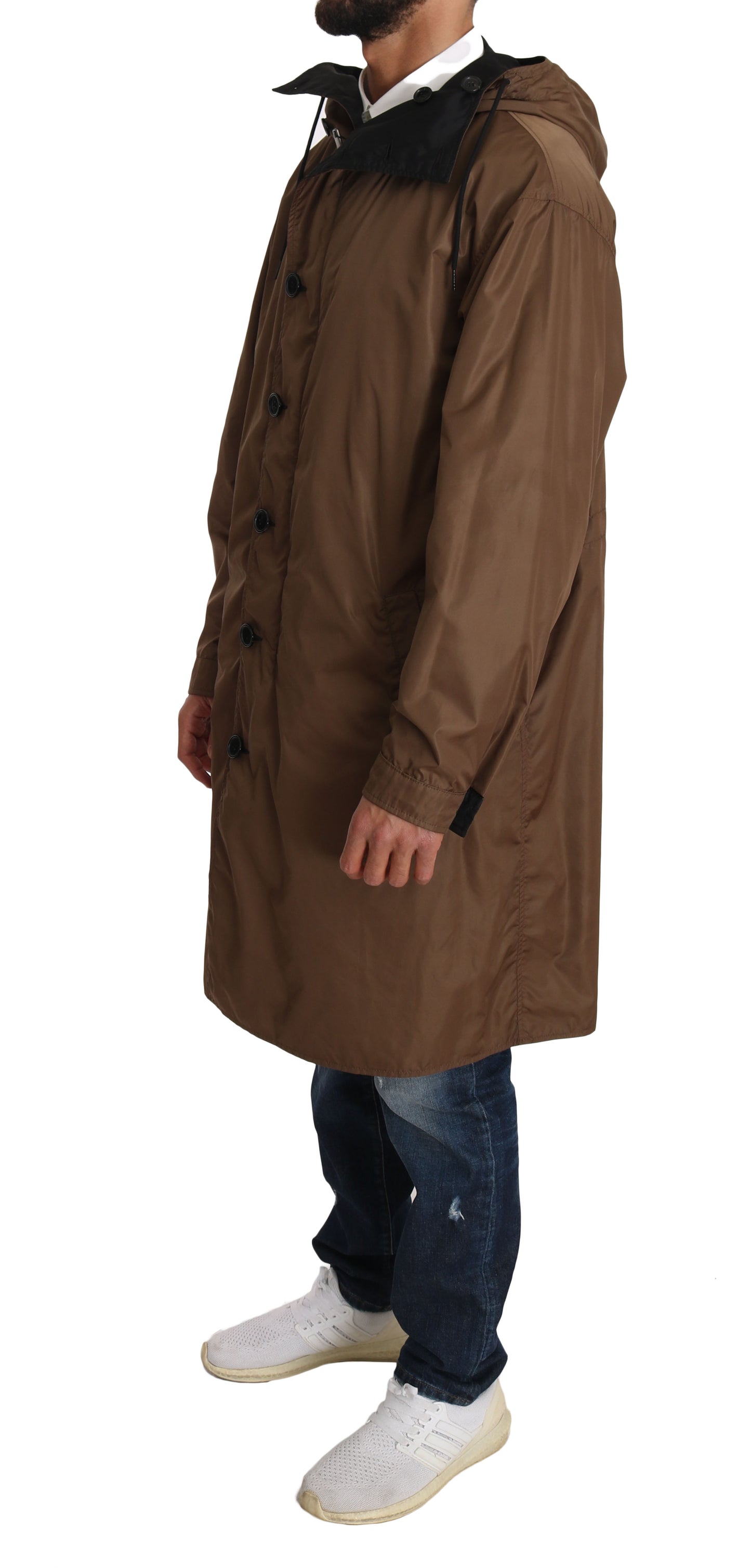 Elegant Reversible Hooded Raincoat