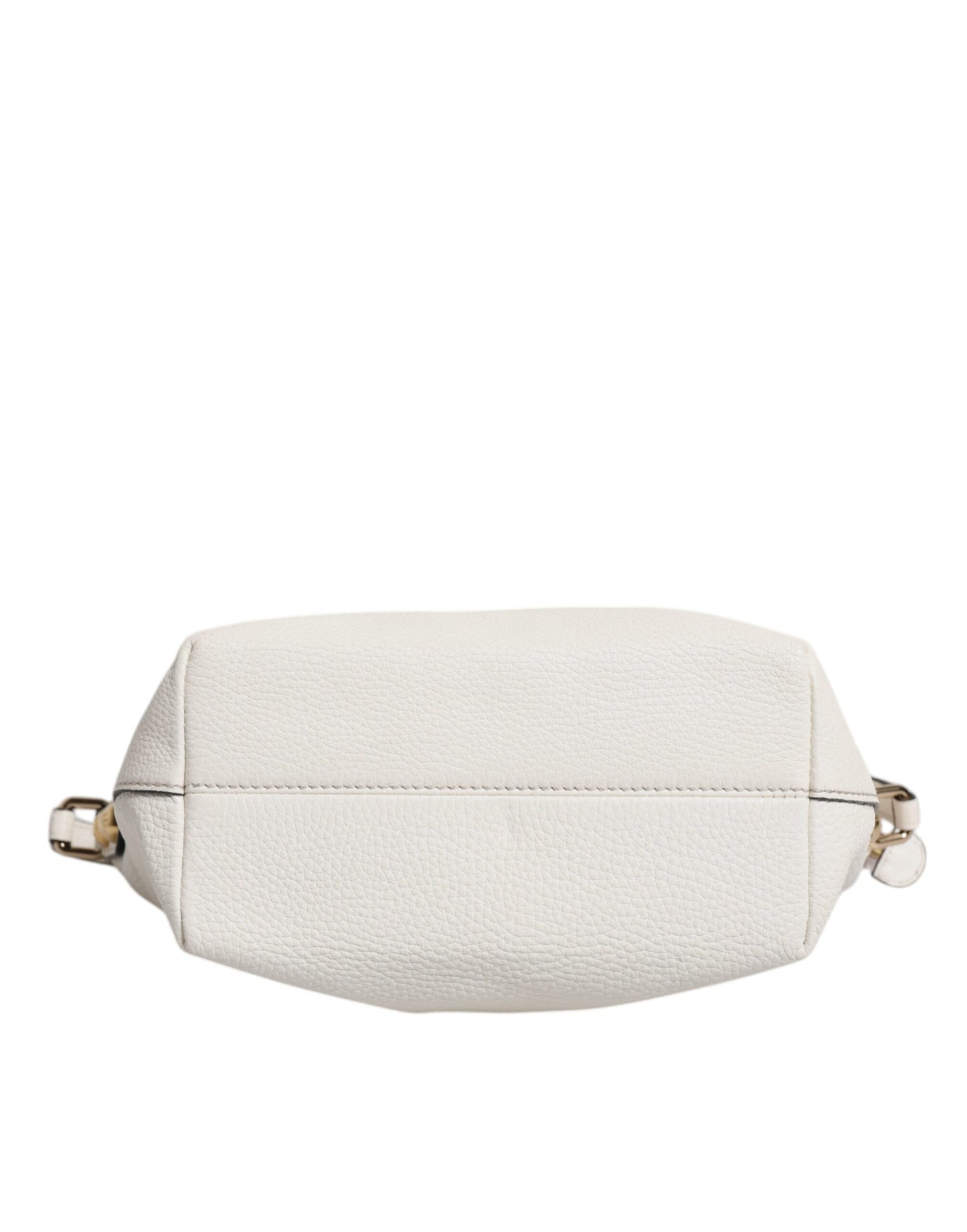 White Leather Top Handle Tote Crossbody Bag