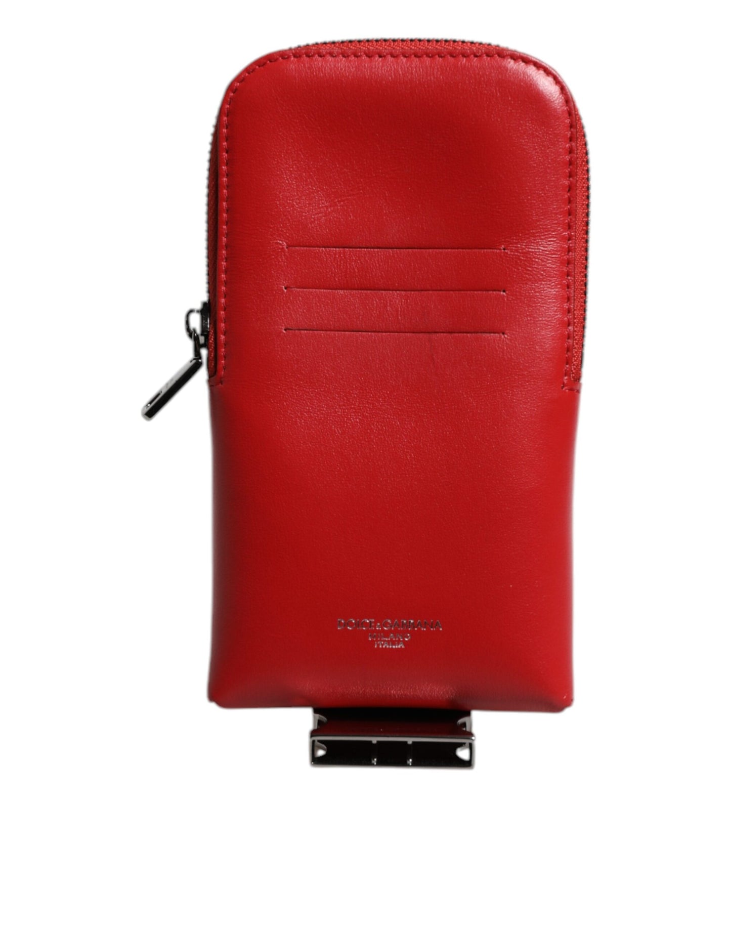 Red Leather Logo Zip Around Card Holder Wide Strap Wallet (Copy)