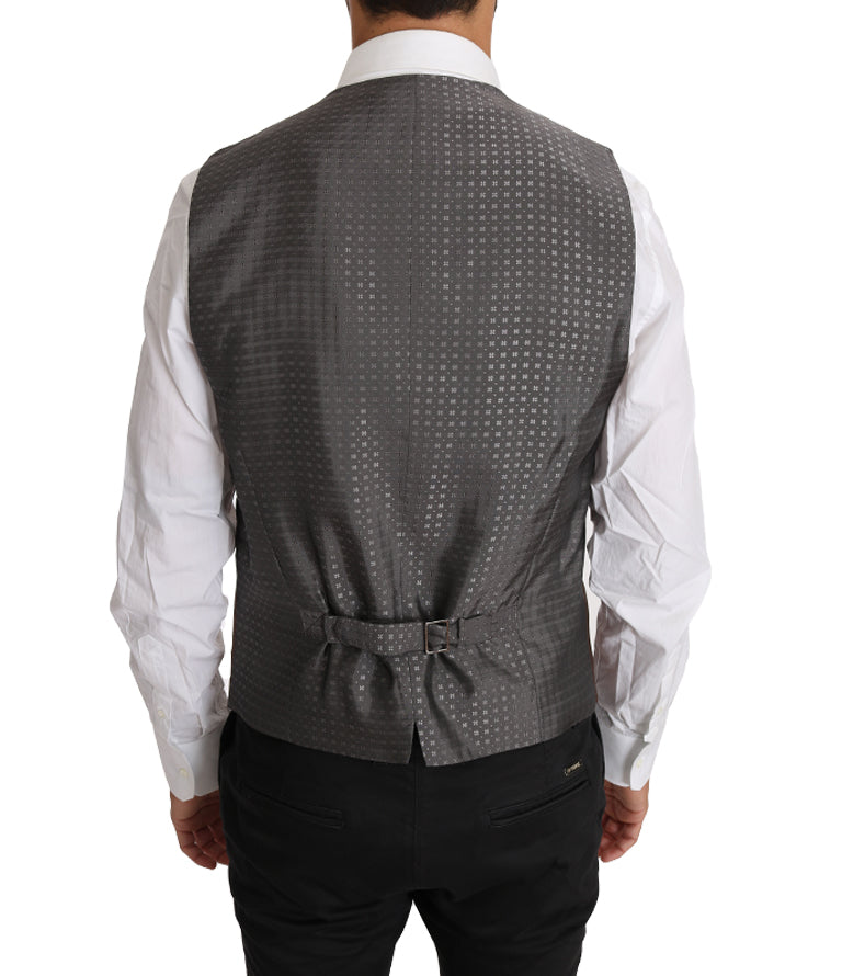 Strak brons en grijs formeel vest slim fit