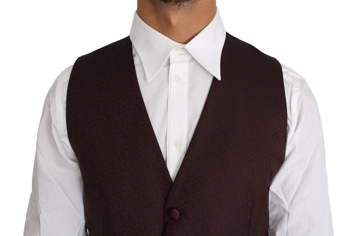 Elegant paars patroon heren formeel vest