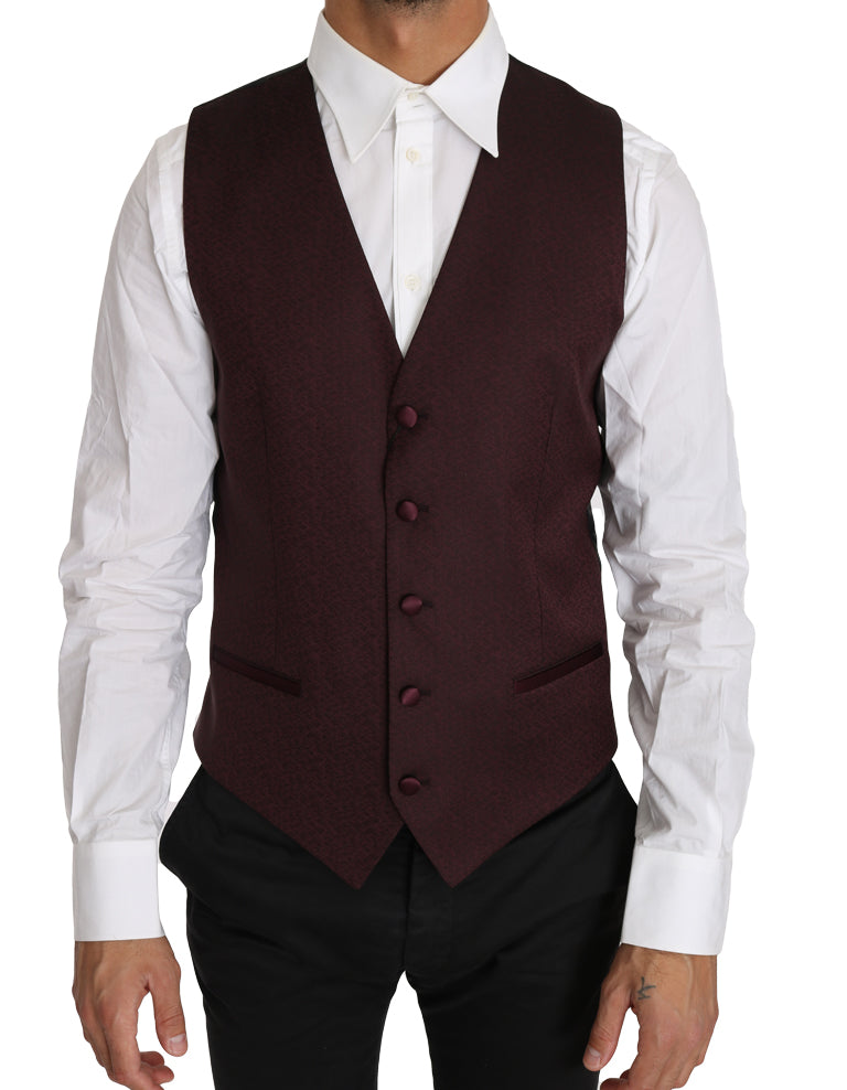 Elegant paars patroon heren formeel vest