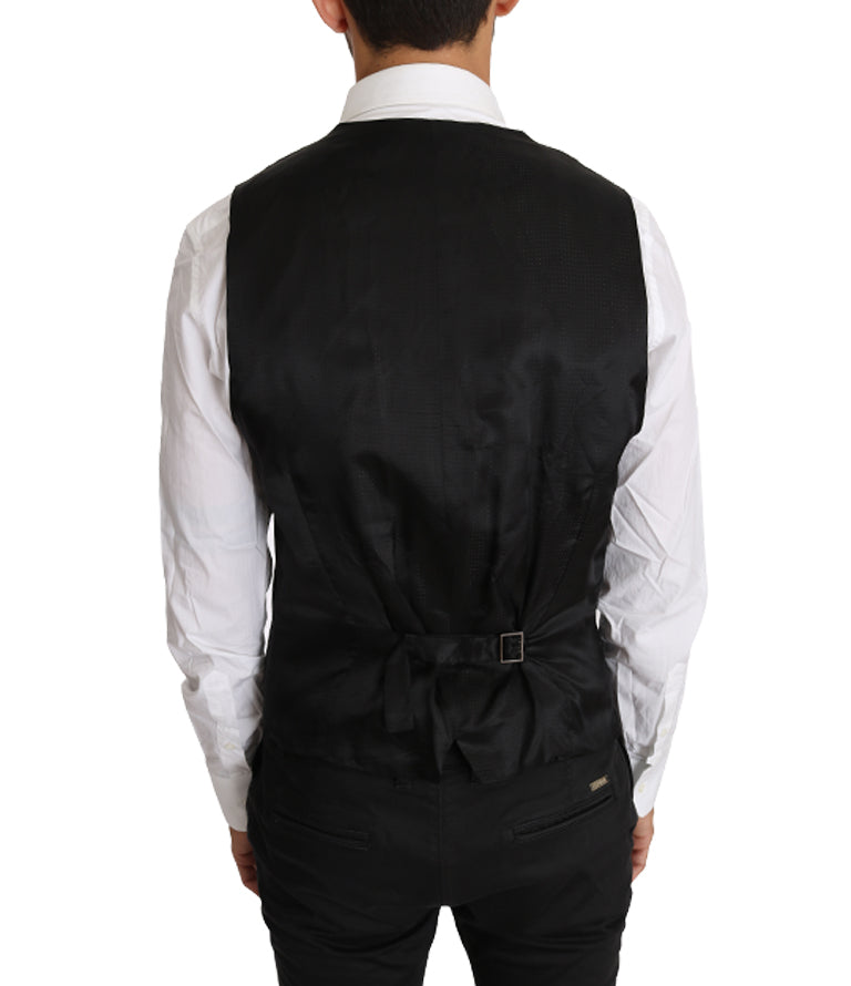 Elegante Slim Fit Grijs Wollen Vest