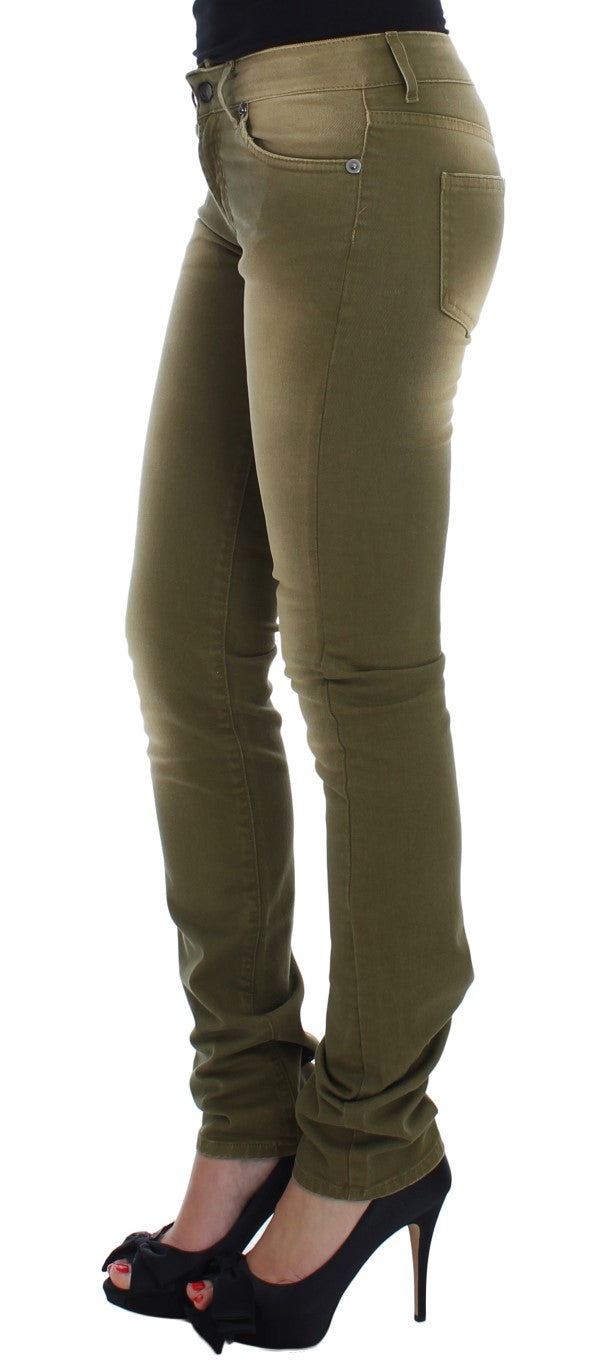 Groene Slim Fit Katoenen Stretch Jeans