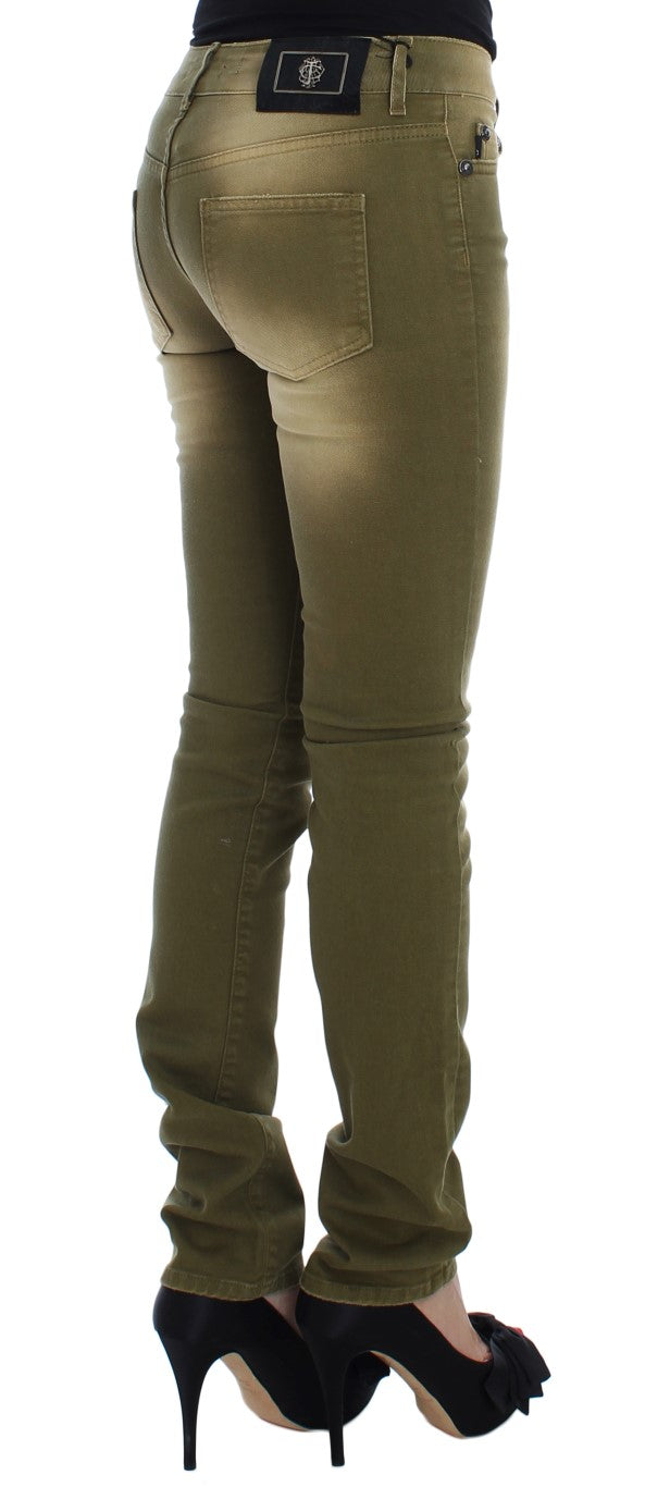 Groene Slim Fit Katoenen Stretch Jeans