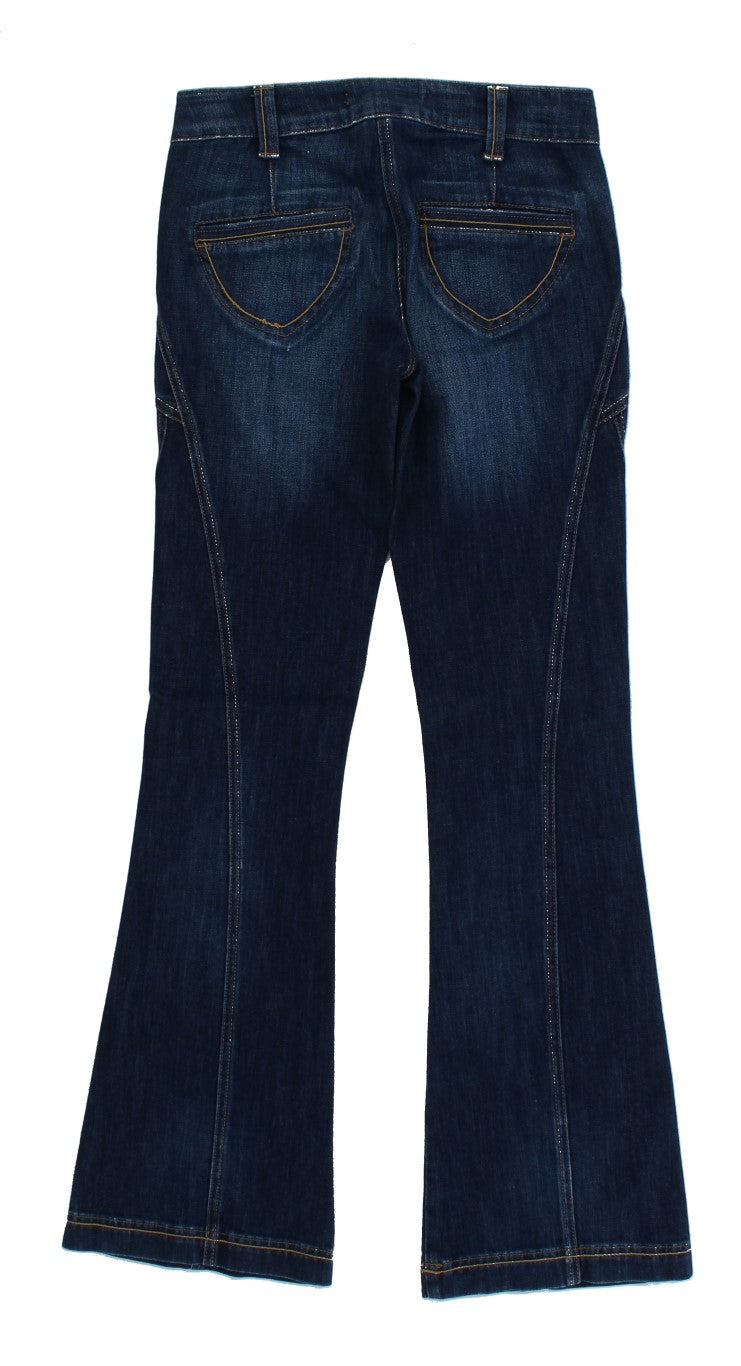 Elegante flare-pijp denim met lage taille