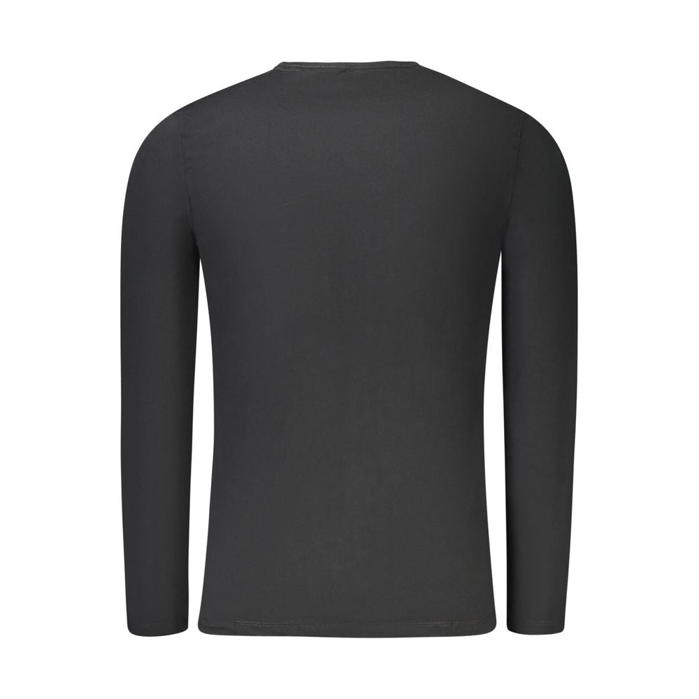 Black Cotton Men Slim T-Shirt