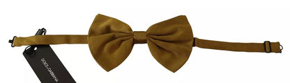 Yellow Mustard 100% Silk Butterfly Bow Tie Men