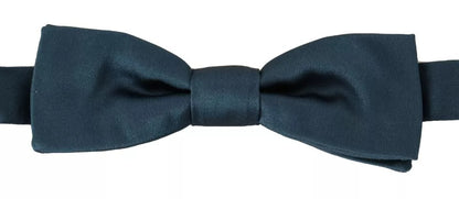 Blue 100% Silk Adjustable Neck Bow Tie Mens