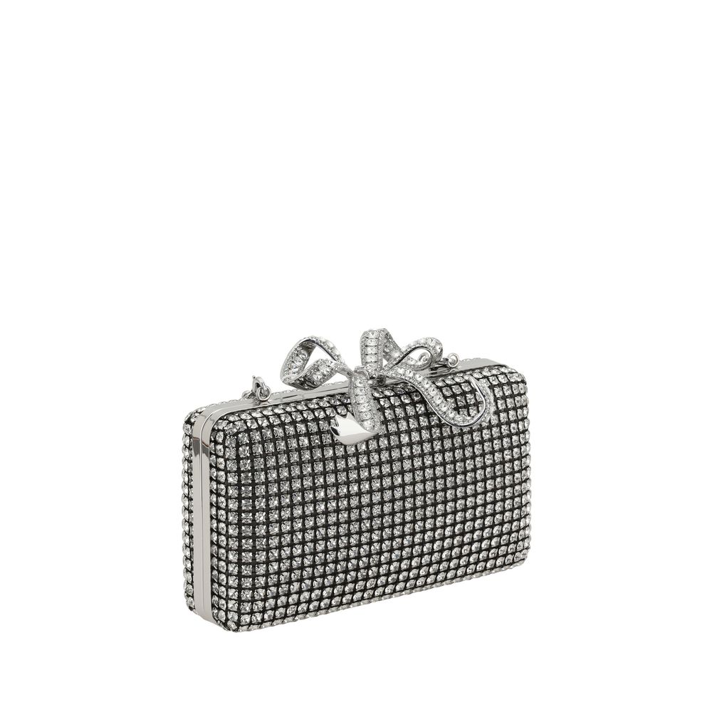 Silver Crystal Box Clutch Bag