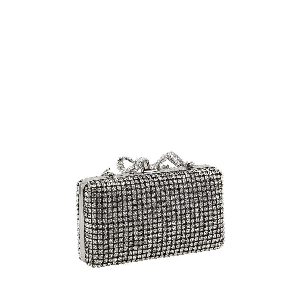 Silver Crystal Box Clutch Bag