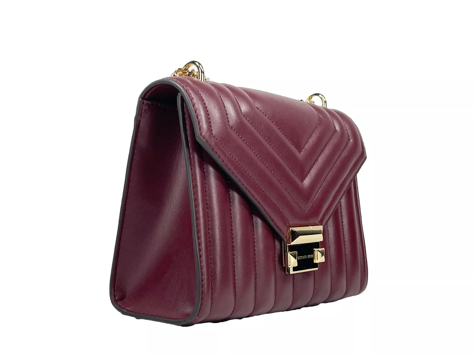 Whitney Medium Chain Shoulder Flap Crossbody Oxblood