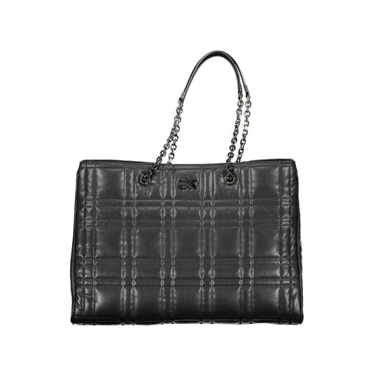 Black Polyester Women Handbag