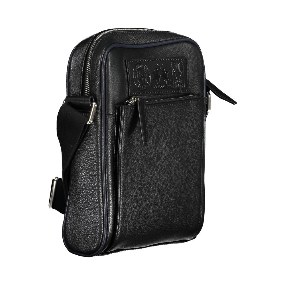 Black Leather Men Shoulder Bag